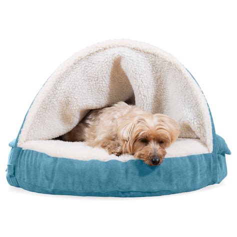 Faux Fur Deep Dish Dog Bed With Memory Foam